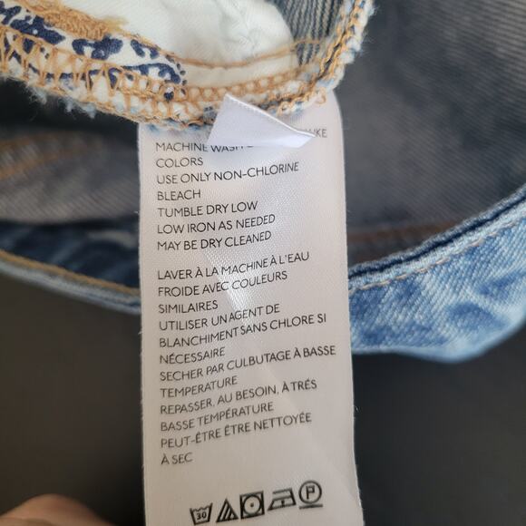 We The Free Bailey Denim Mini Skirt Frayed Raw Curved Hem Women 25 - Picture 11 of 12